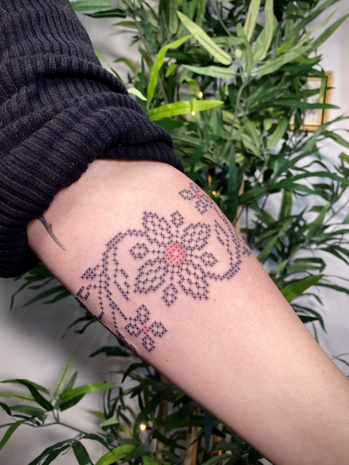 Emilie Derboka received this tattoo Sunday, with the proceeds going to the Canadian Red Cross to help relief efforts in Ukraine.