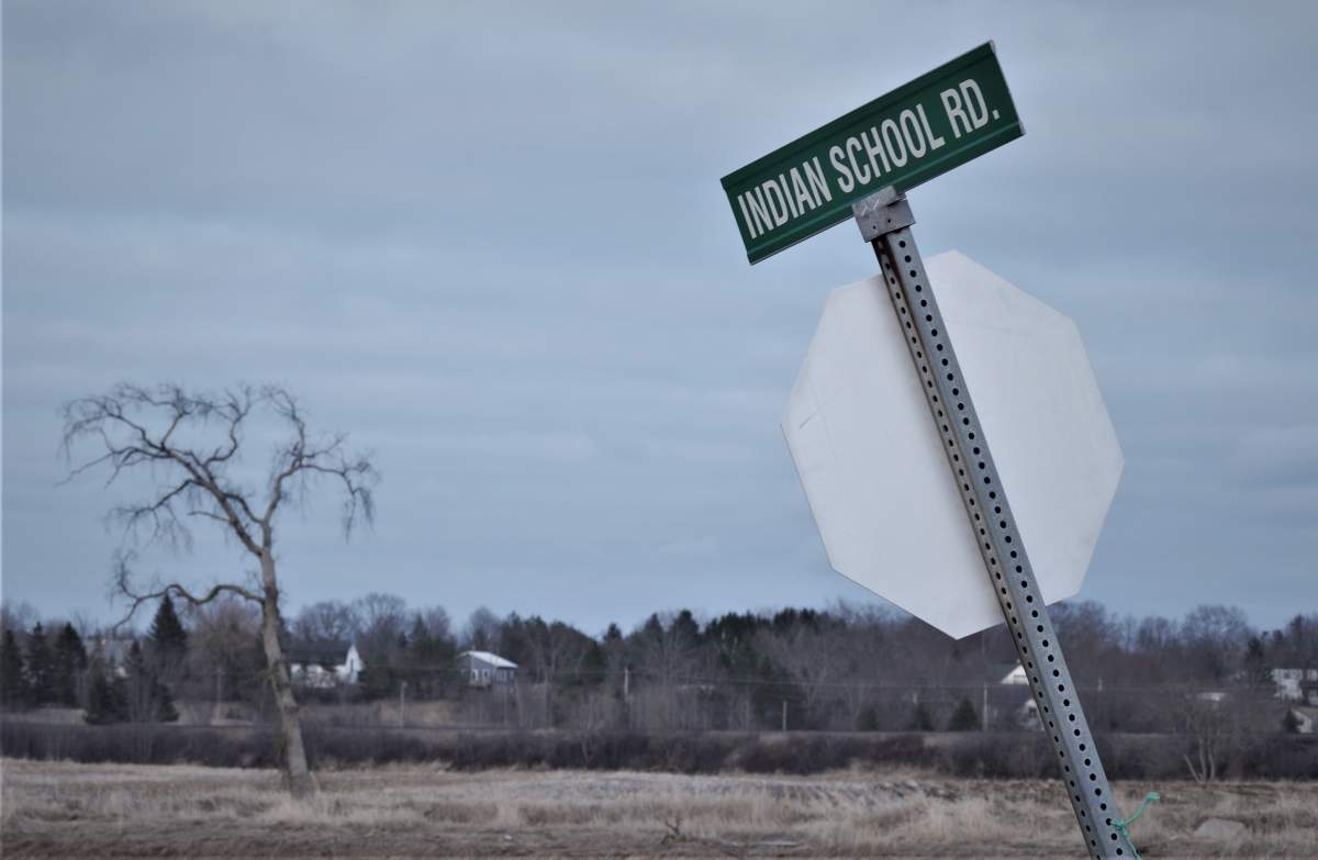 Residential school road sign