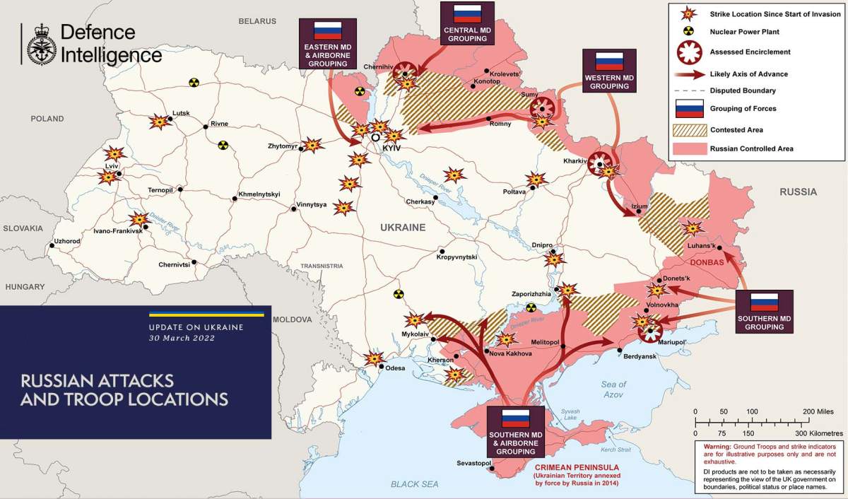 Russia Ukraine Britain Map