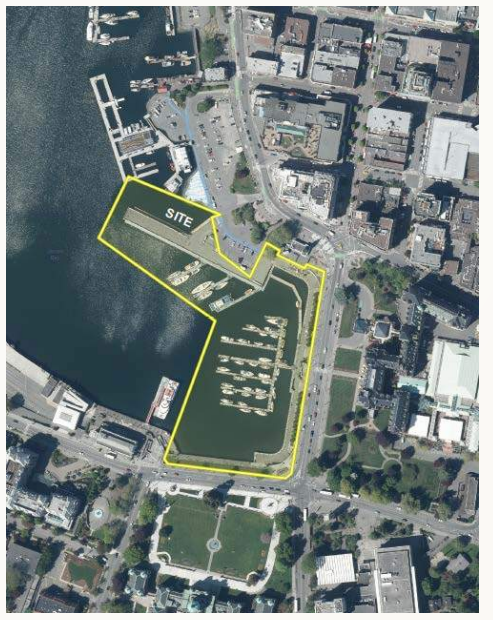 The proposed site of the spa barge.
