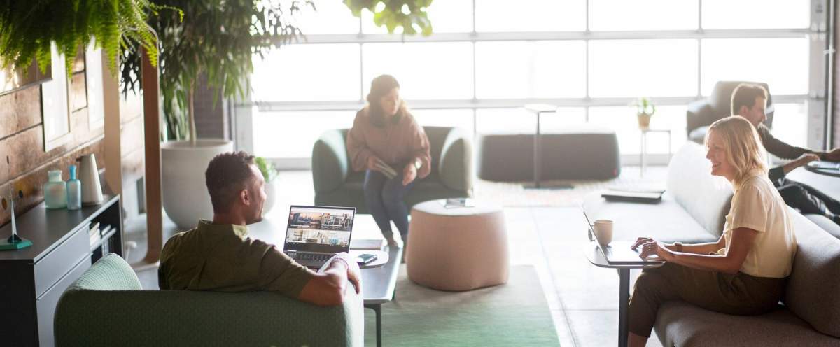 Collaborative, communal work space.