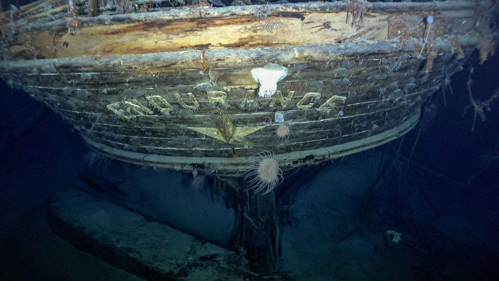 The boat’s name is still clearly visible on the stern.