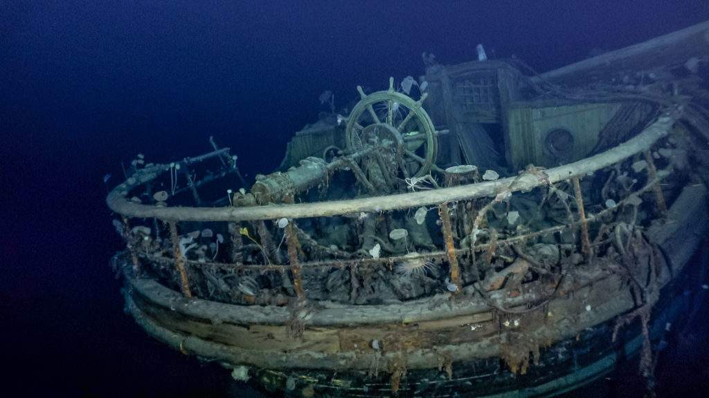 A remarkably preserved wreck was found more than 3,000-feet below the water's surface.