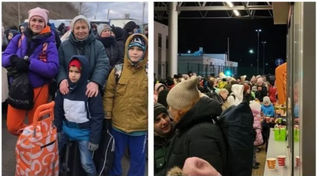 Photos from Tetyana Haraschuk’s GoFundMe for her family, who are now across the Ukrainian border in Poland.