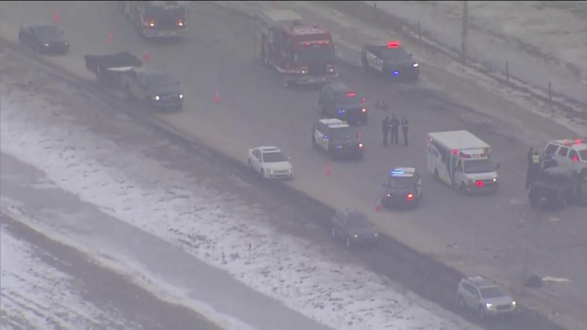 The westbound lanes of Anthony Henday Drive between Rabbit Hill Road and Terwillegar Drive were closed for several hours Sunday, March 23, 2022 due to a three-vehicle collision.