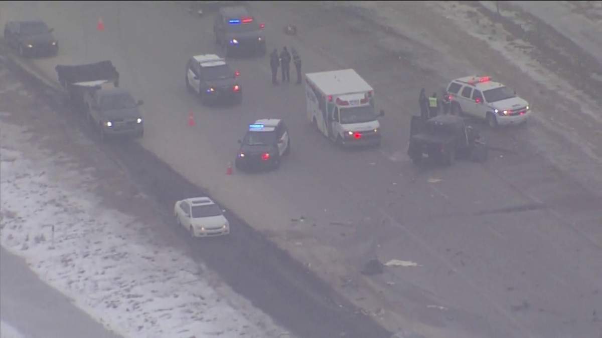 The westbound lanes of Anthony Henday Drive between Rabbit Hill Road and Terwillegar Drive were closed for several hours Sunday, March 23, 2022 due to a three-vehicle collision.