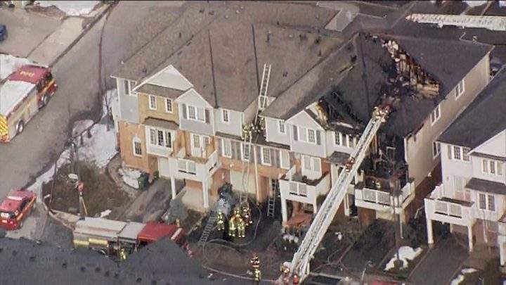 The scene of the fire in Scarborough on Tuesday.