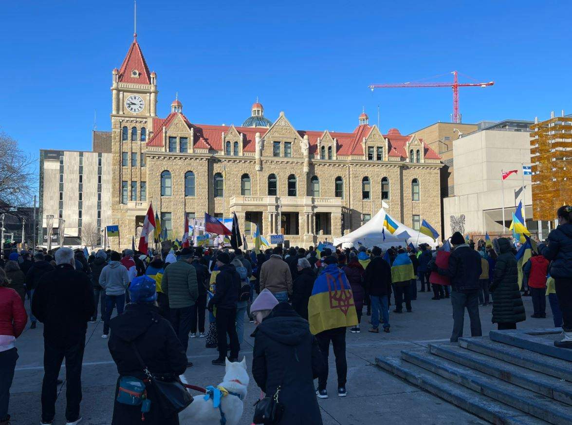 The event was held by the local branch of the Ukrainian Canadian Congress (UCC) to show solidarity and unite the local Ukrainian community.