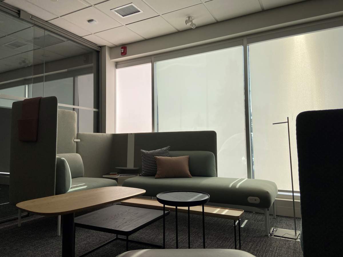 Sample work space to encourage function and comfort.