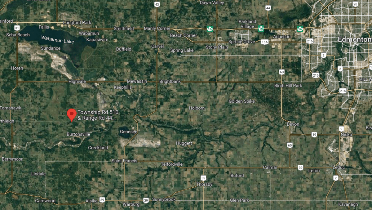 Map showing the location of a suspicious death.