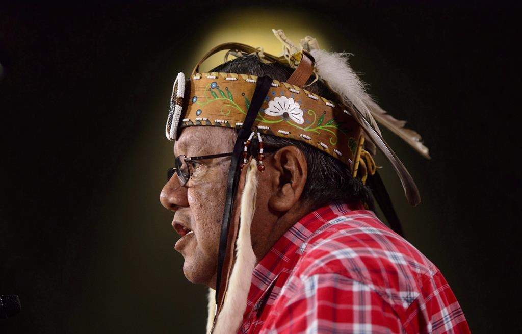 Deputy grand chief Glen Hare of the Anishinabek Nation speaks at a press conference on Parliament Hill in Ottawa on Monday, April 23, 2018. Housing, mental health and addictions and community-based services were among the priorities First Nations chiefs shared with leaders of Ontario's Liberal, New Democrat and Green parties on Wednesday.