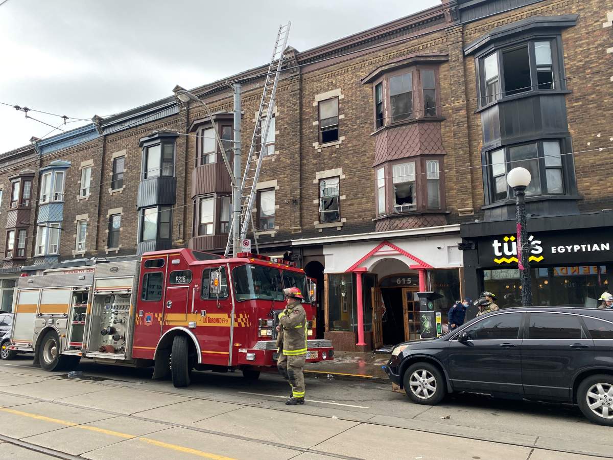 A photo of 615 College Street following a fire on April 15, 2022.