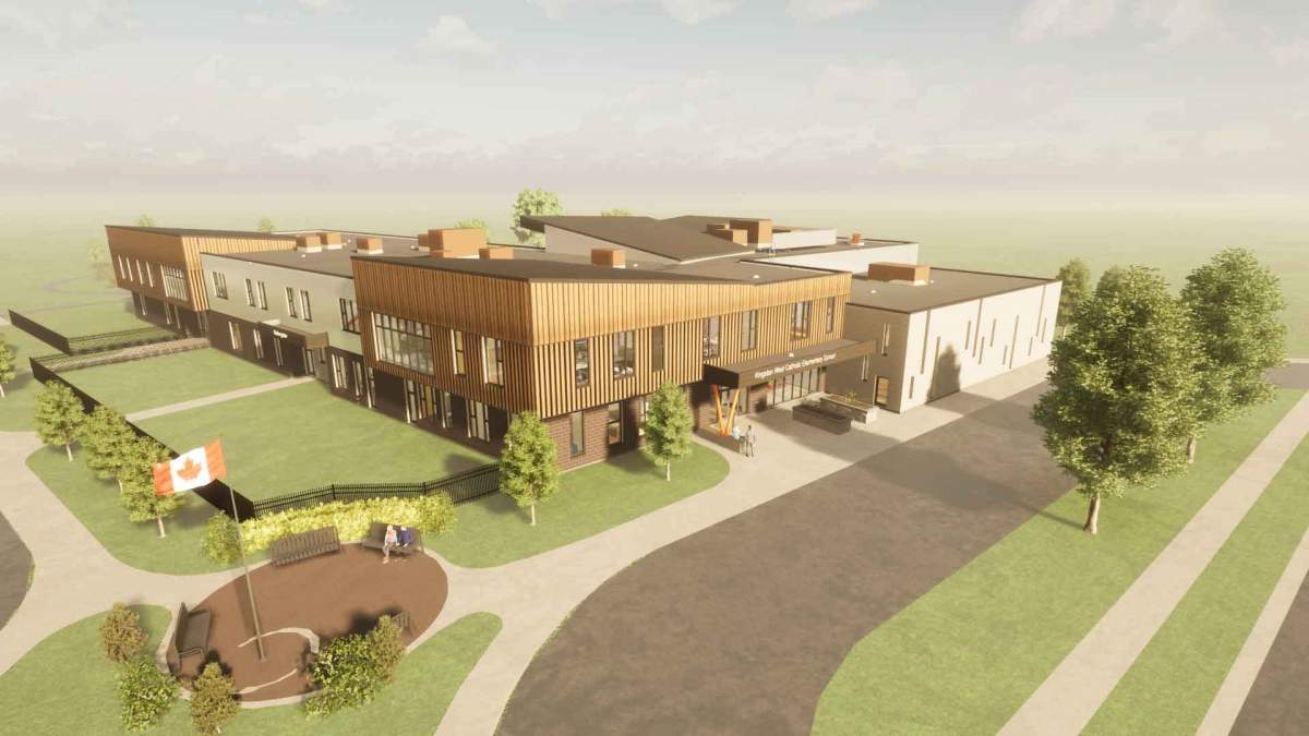 An artist's rendition of the Kingston West school.