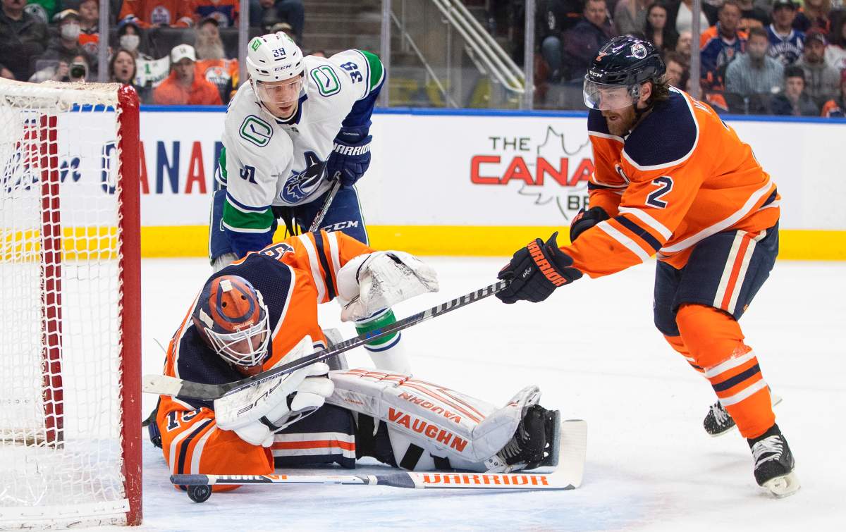 Oilers end regular season against Canucks