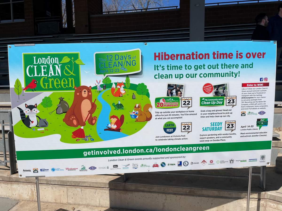 London Clean & Green's 12 Days of Cleaning sign.