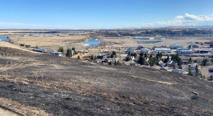 Firefighters were called to a grass fire in east Cochrane on Friday.