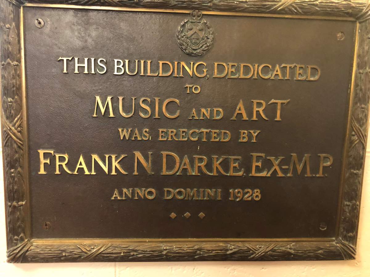 Francis Nicholson Darke built Darke Hall in 1929 as a ‘temple to the arts, and a centre for cultural activity.’