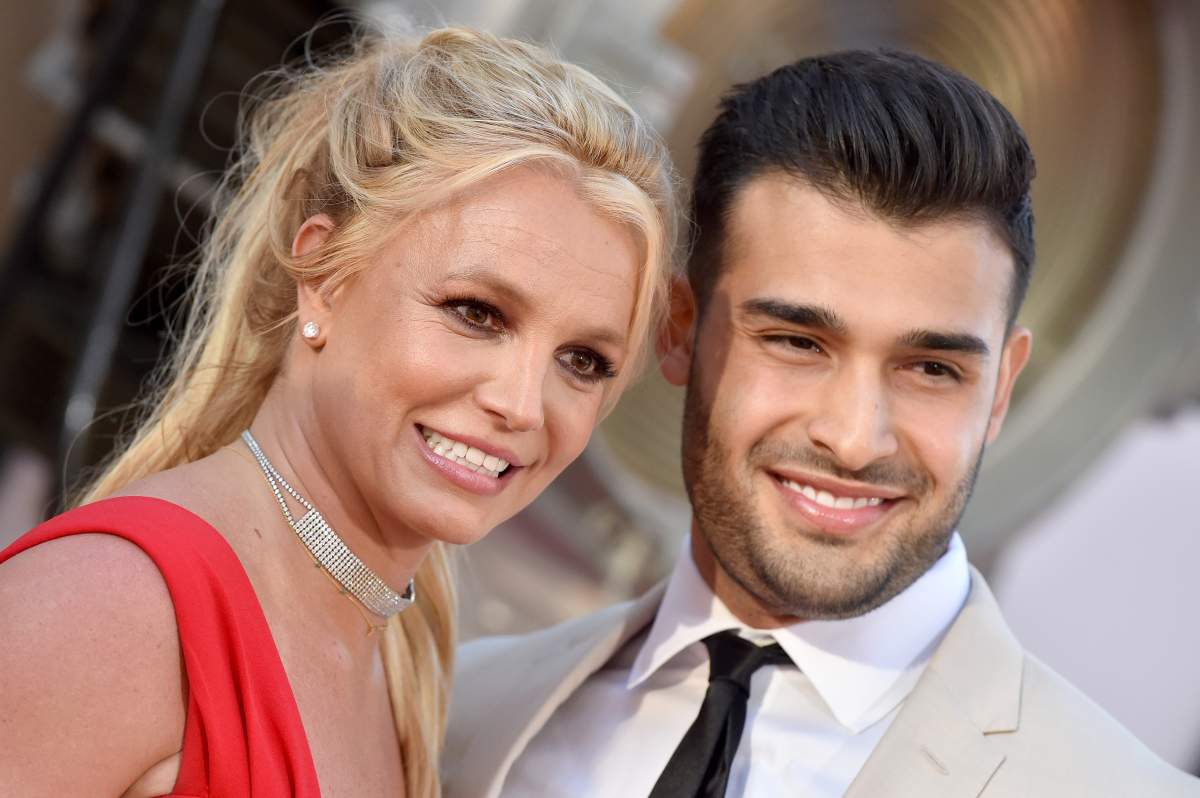 Britney Spears and Sam Asghari attend Sony Pictures' "Once Upon a Time ... in Hollywood" Los Angeles Premiere on July 22, 2019 in Hollywood, California.