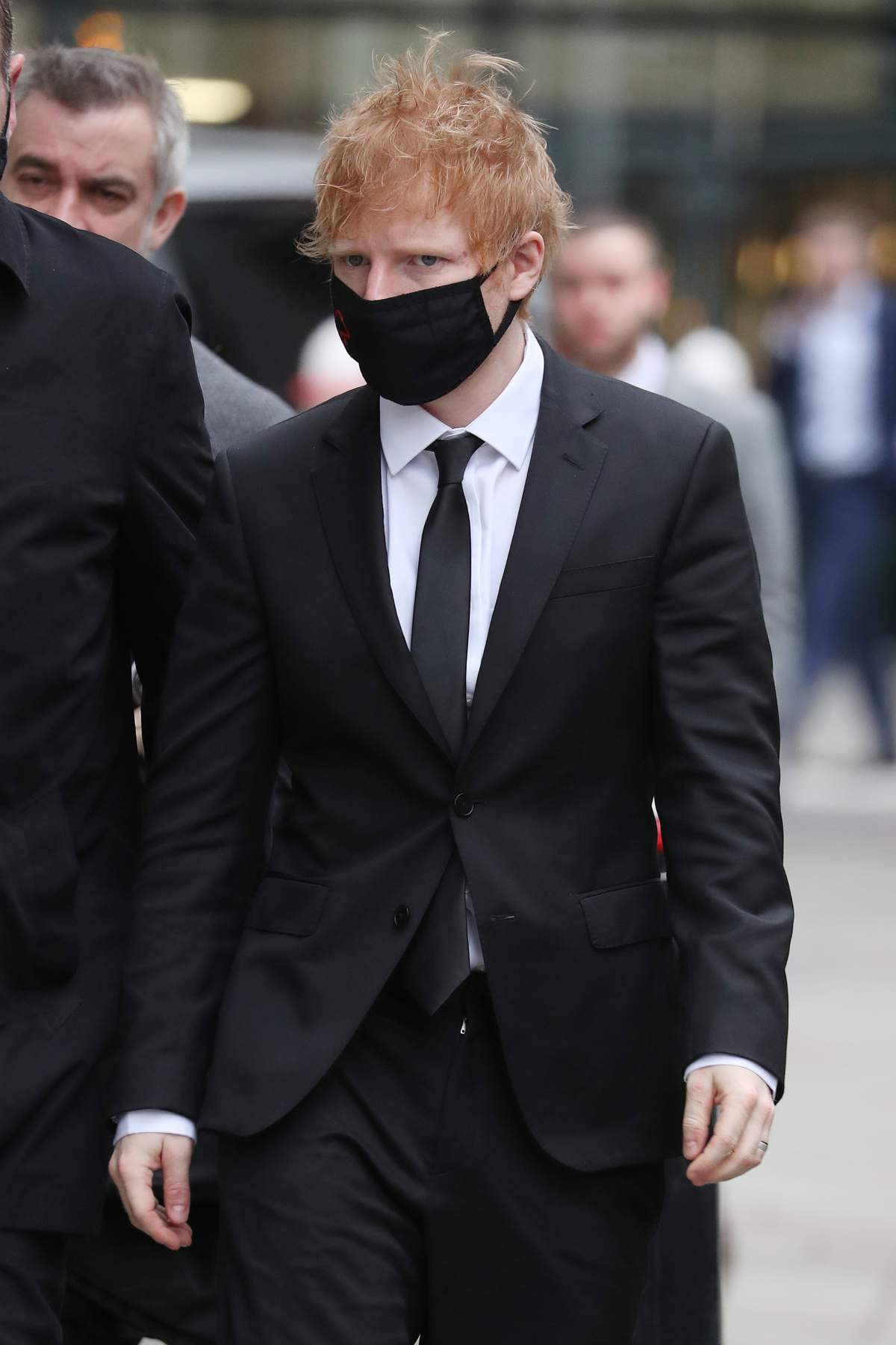 Ed Sheeran arrives at court for the "Shape Of You" song copyright claim at High Court on March 09, 2022 in London, England.