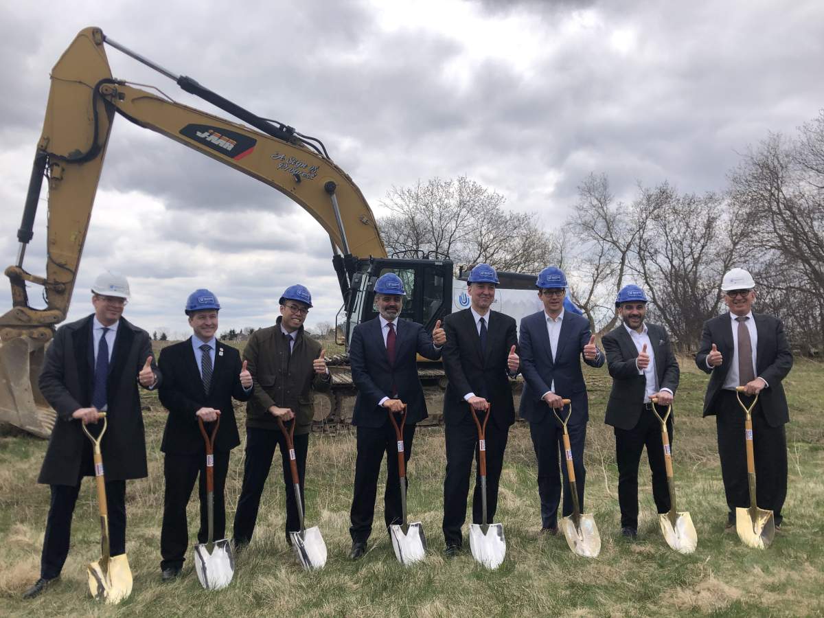 Medicom and representatives from the Ontario government were in London Ont., Tuesday, April 26 at the site of the soon-to-be 120,000 square-foot nitrile gloves facility. April 26, 2022.