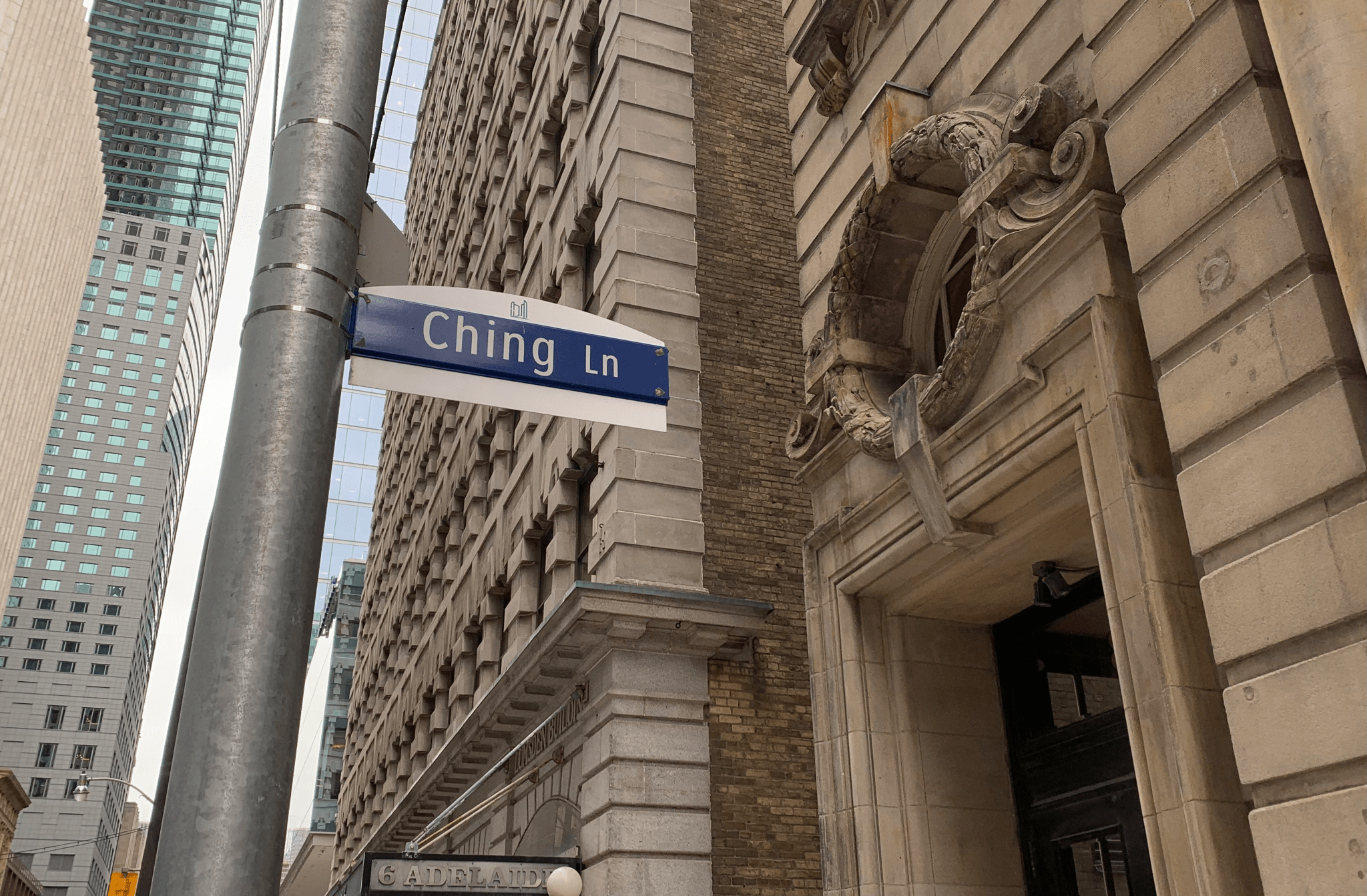 This lane in Toronto's financial district is named for Sam Ching, the first Chinese business owner in Toronto. It's a popular filming location and can be seen in Suicide Squad and an episode of Hannibal.