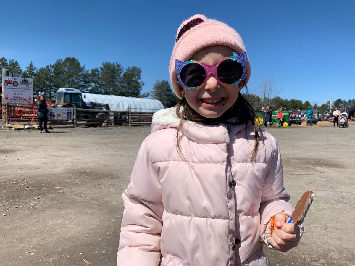 Elena Mavrakis, four, was very happy about the Easter festivities.