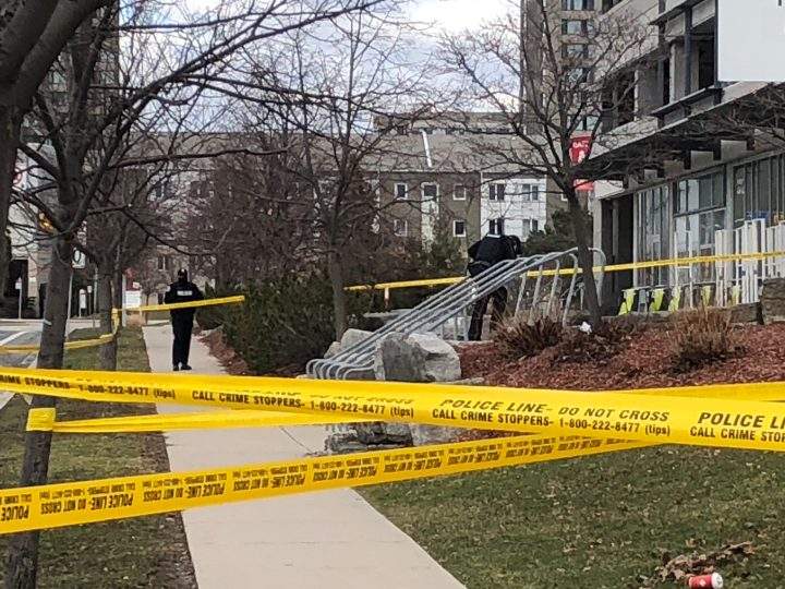 Police tape at the scene around York University.