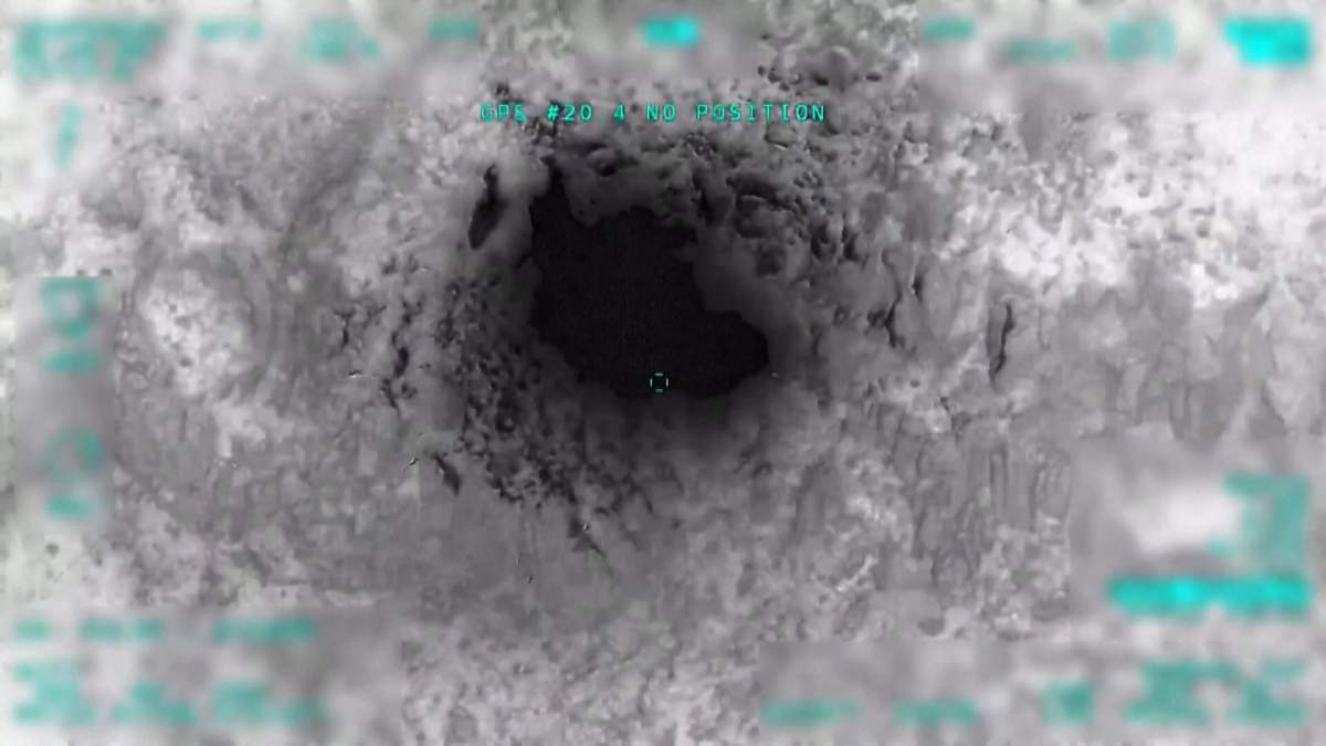 Turkish bombing footage released April 18, 2022, at an unknown location in northern Iraq.