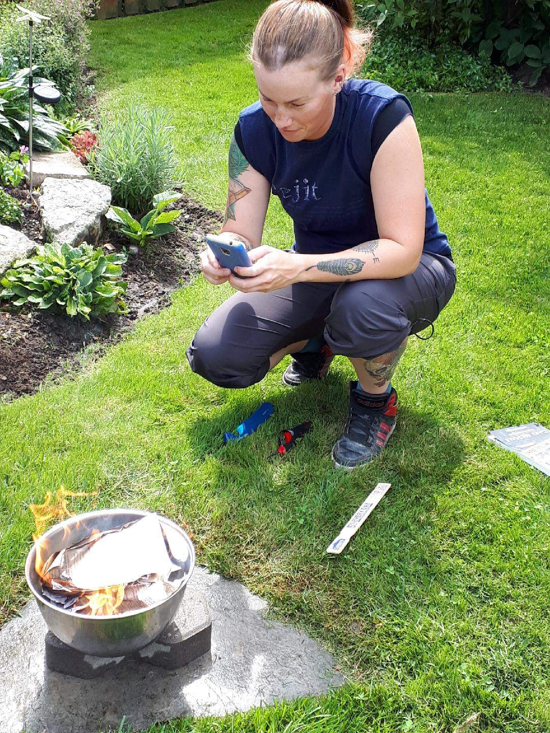 Lauren Manning burns hate literature after leaving a white power group.