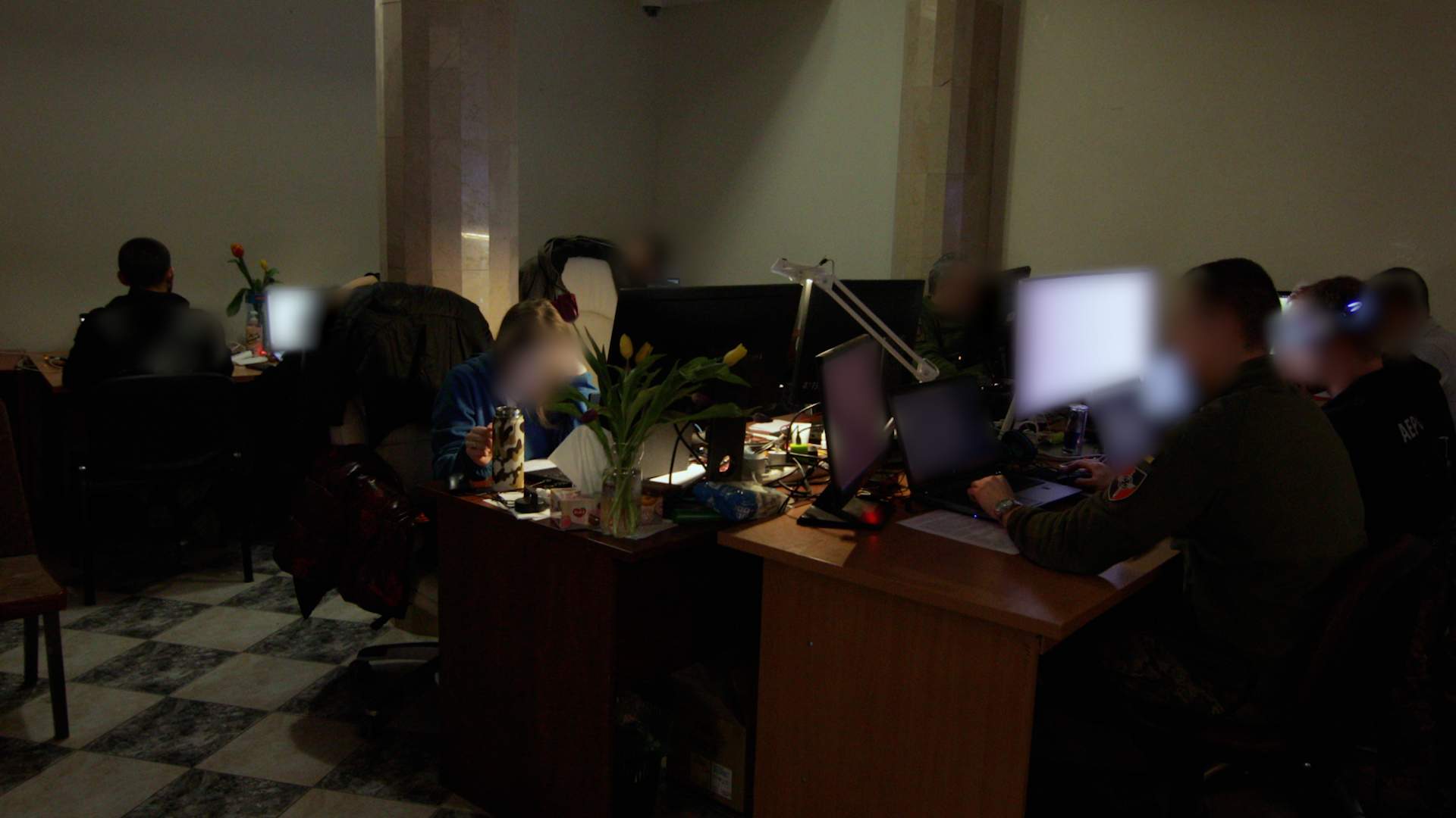 An aerial surveillance operation in a secret location in the capital.