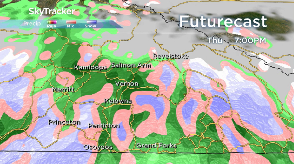 The chance of showers ramps back up Thursday evening.