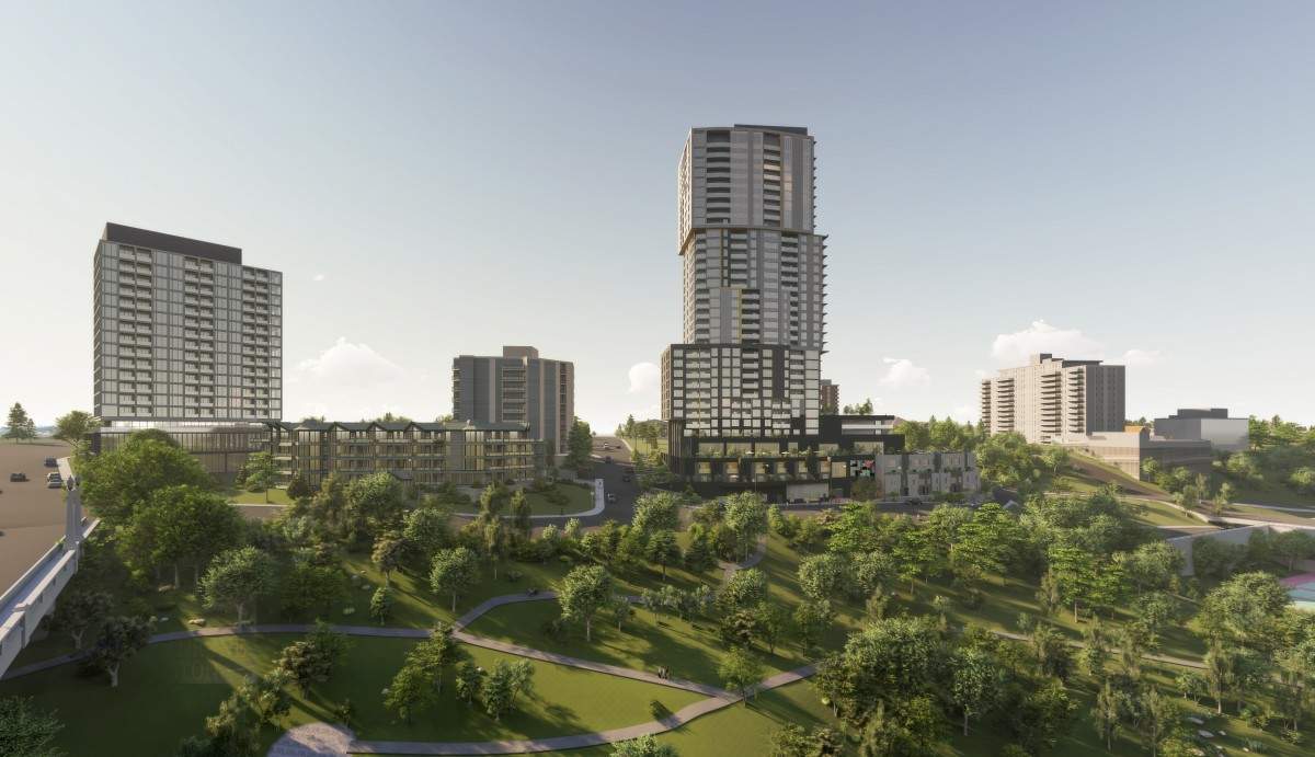 The building would be the tallest in the city and would be located one block away from Broadway Avenue, across from a community garden.