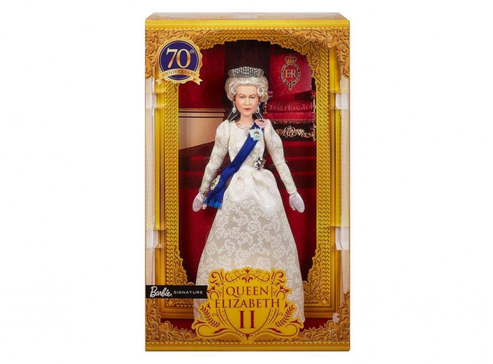 The Mattel hthe Queen Elizabeth II Barbie doll.