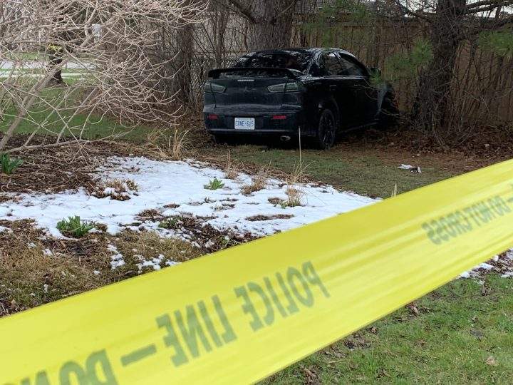 The scene of the collision in Brampton Tuesday morning.