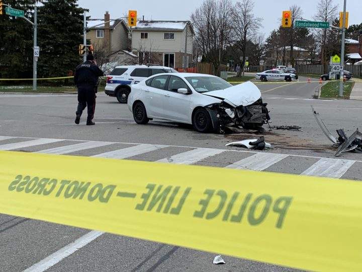 The collision was reported around 8:30 a.m.