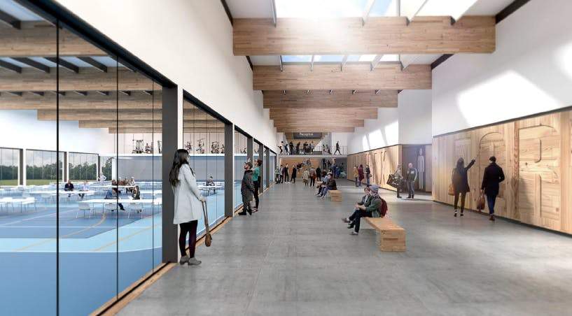 The concept art for the proposed new multipurpose and event space.