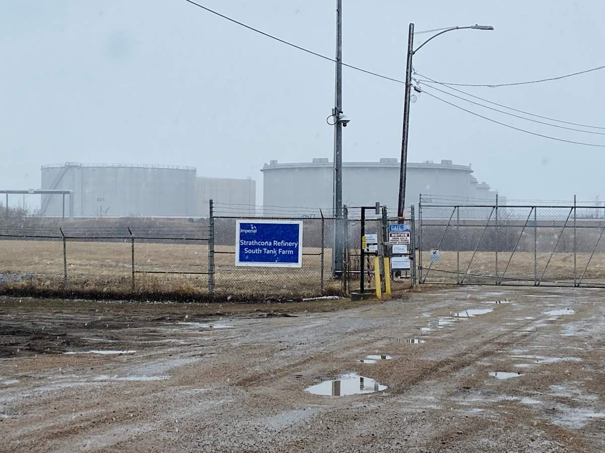 Imperial Oil’s South Tank Farm on 34 street south of Baseline Road had a leak on top of one of the storage tanks.