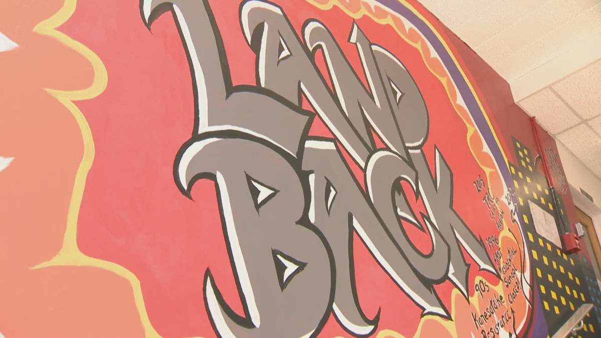 According to artist Jason Sikoak the mural took about 3 days to complete, with the help of about seven students.