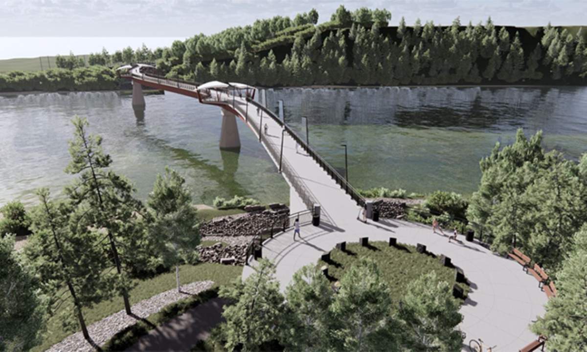 The $41.1-million pedestrian bridge will connect 167 Avenue in northeast Edmonton to Township Road 540 in Strathcona County.