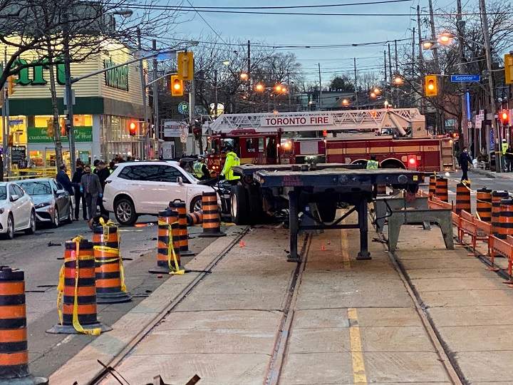 Three people are dead following a collision in Toronto’s Mimico neighbourhood on March 31, 2022.