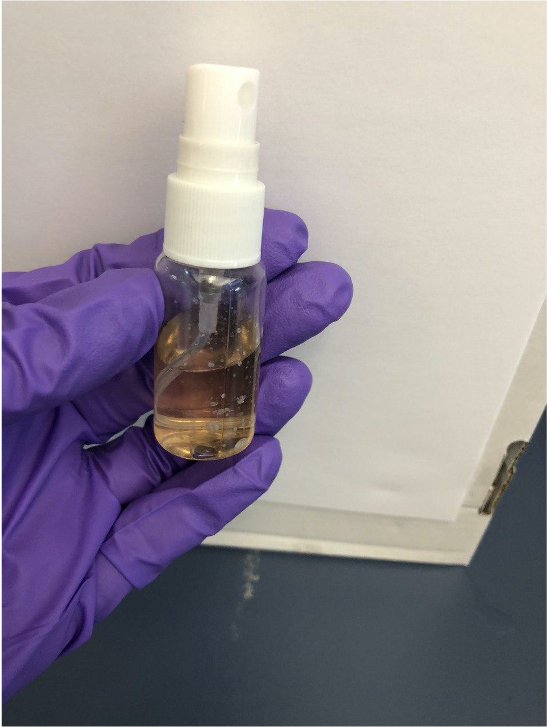 A bottle of the 'silver bullet' coating in the form of a spray.