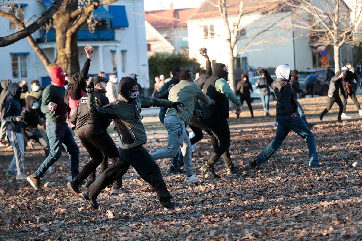 sweden riot protestors