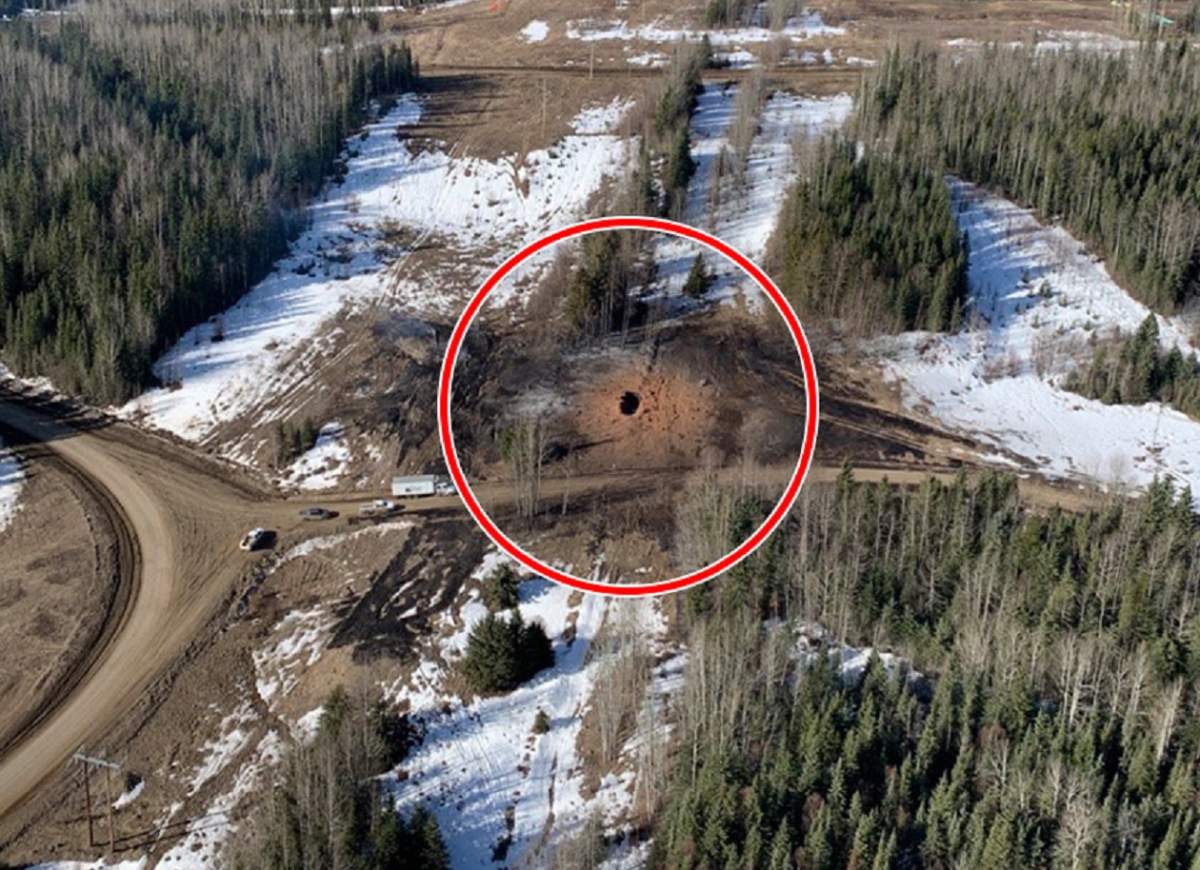 TC Energy investigates a natural gas release at a site near Fox Creek, Alta., Thursday, April 7, 2022.