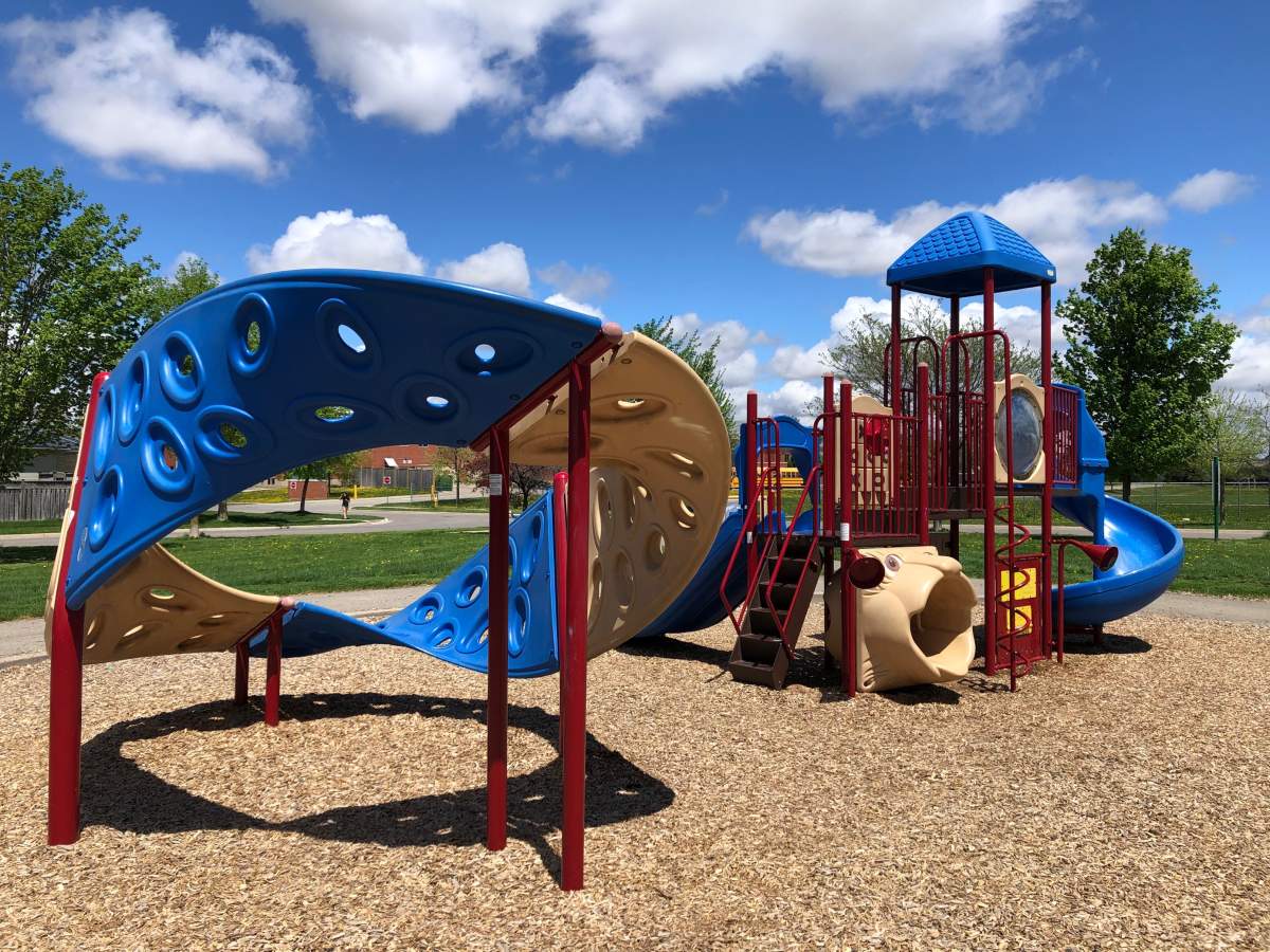 The playground at Stephens Farm Park at South Wenige and Thistlewood in north London.