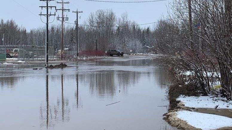 Flooding in Chateh, Alta., force the evacuations of residents May 9, 2022.