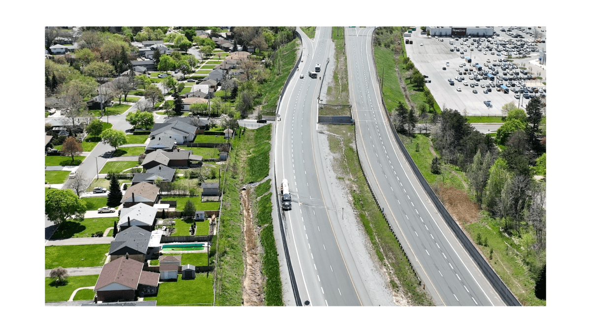 Emergency crews keeping their distance after hydrochloric acid – a known irritant – was spilled on to Highway 406 in St. Catharines by a transport truck Wednesday May 11, 2022