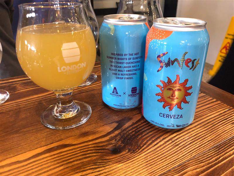 Sunfest Cerveza lager produced in collaboration with London Brewing Co-Op and Anderson Craft Ales.
