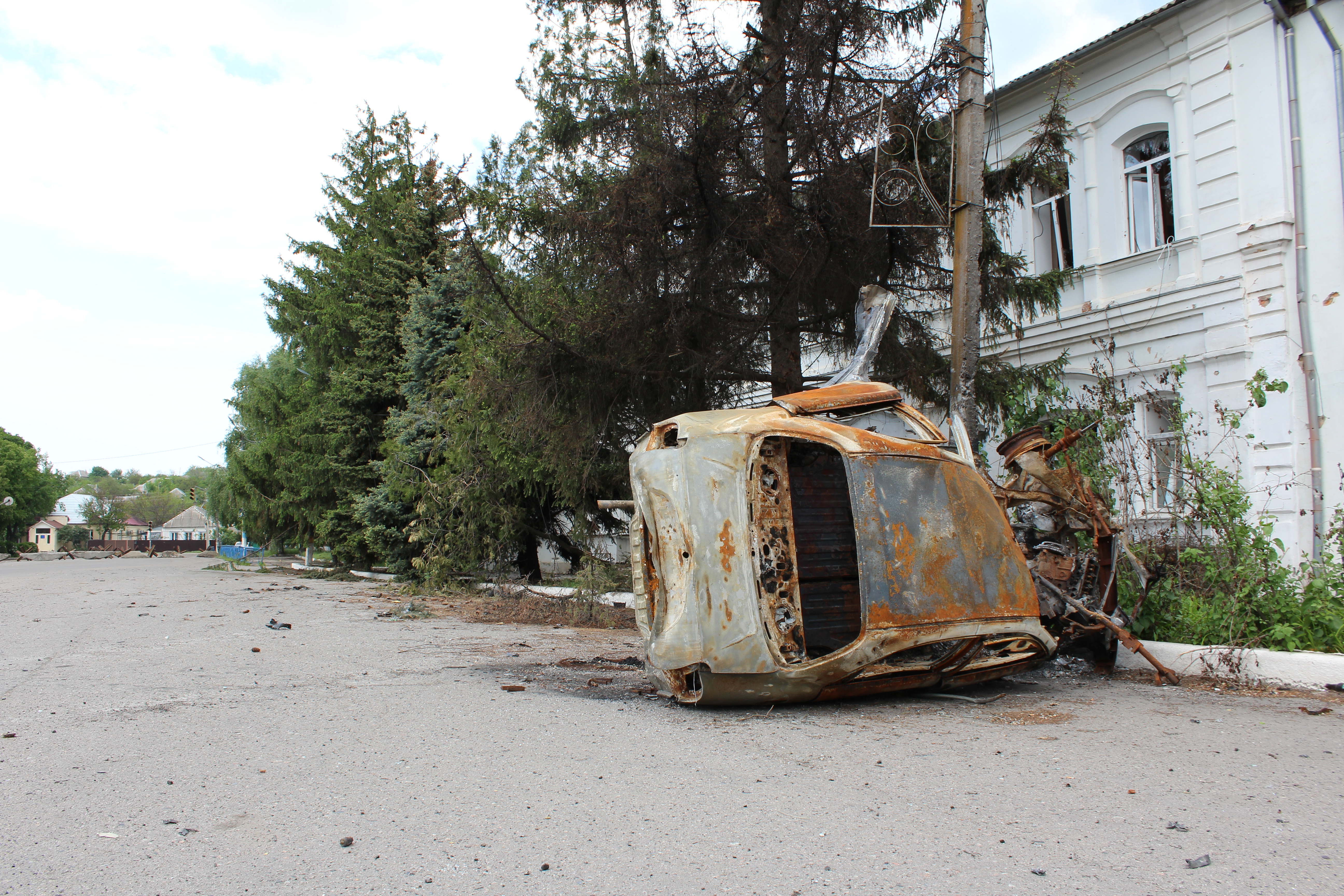 Downtown Barvinkove, east Ukraine, May 19, 2022.