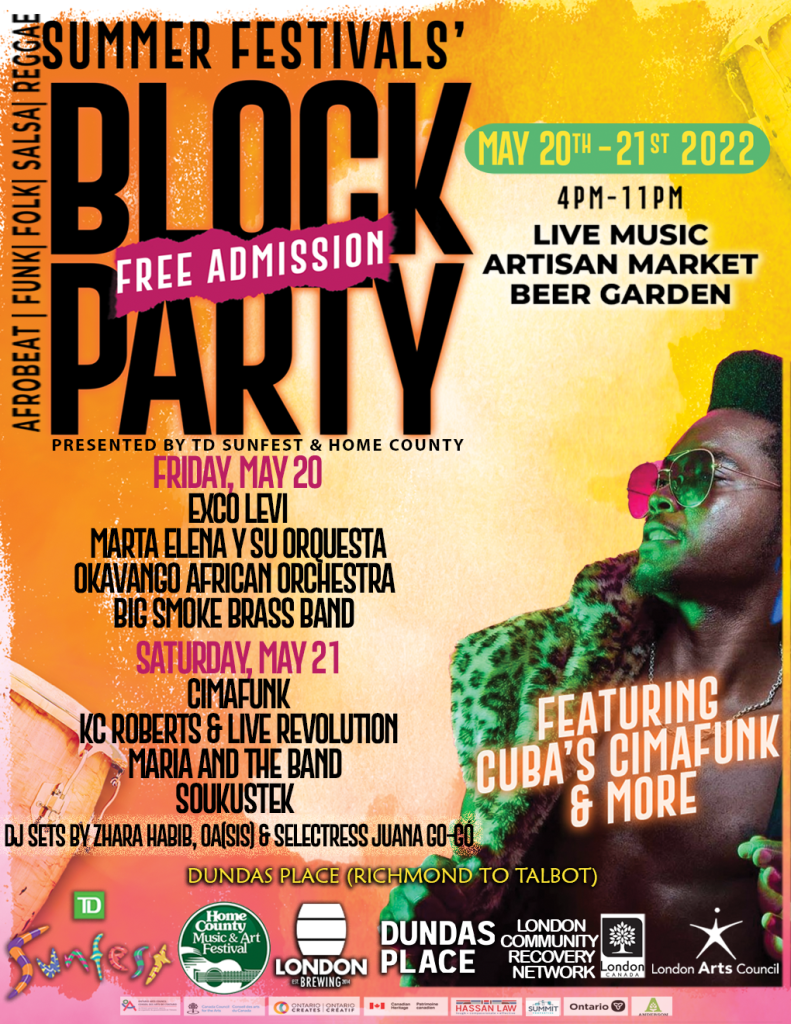 Poster for this weekend’s two-day downtown block party.