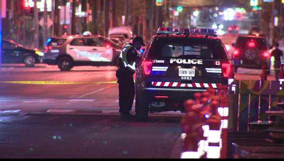 Police on Church Street after the incident.